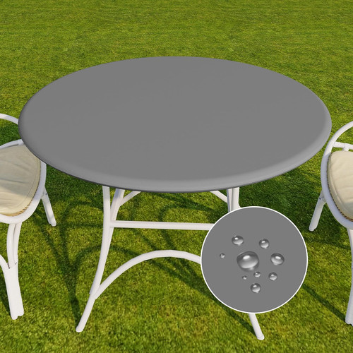 Round fitted vinyl tablecloth - vinyl,