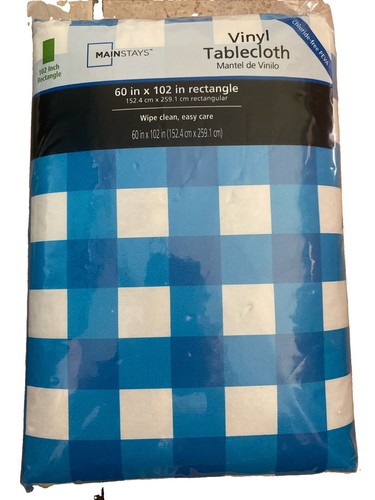Vinyl tablecloth blue - tablecloth,