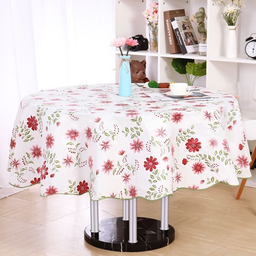 Vinyl home tablecloth round - vinyl,