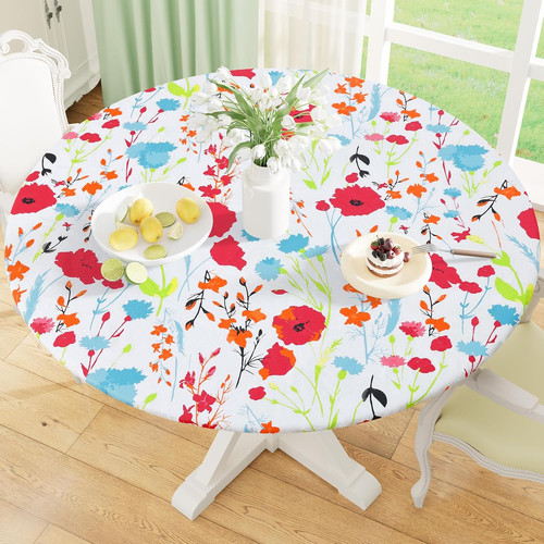 Round fitted tablecloth - tablecloth, with