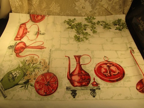 Vtg true cotton tablecloth - cotton,