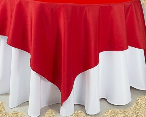 Red linen tablecloth inch - 54,