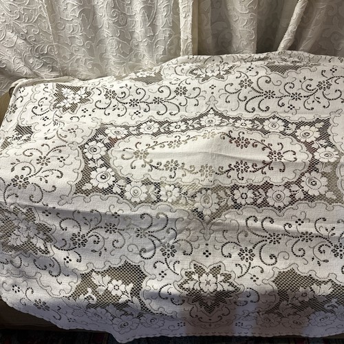 Vtg antique quaker lace floral - lace,
