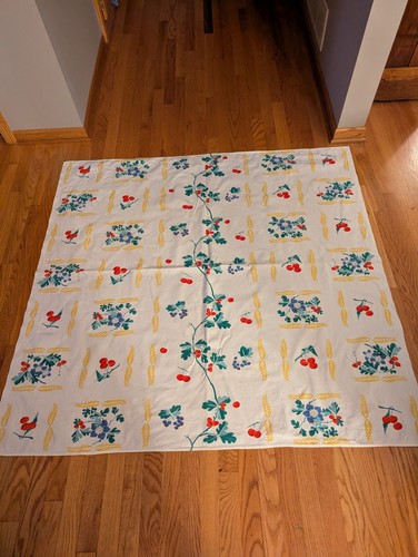 Vintage tablecloth cherry - ,