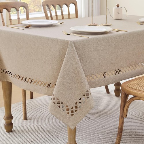 Coffee square linen tablecloth - coffee,