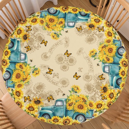 Sunflower fitted tablecloth - fitted,