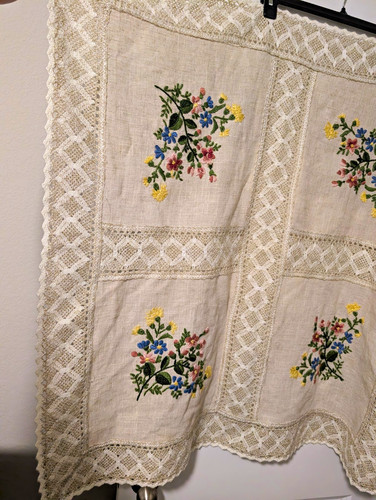 Vintage linen tablecloth - linen,