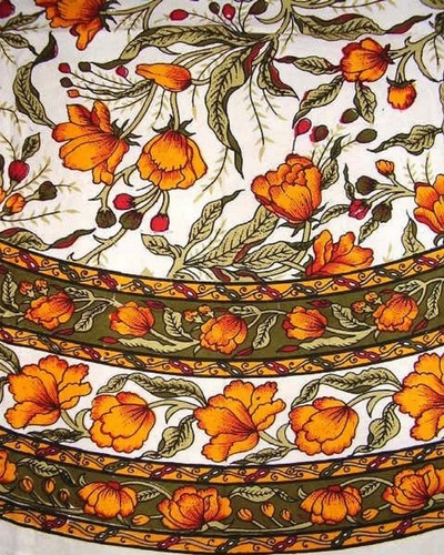 French floral round cotton - french,