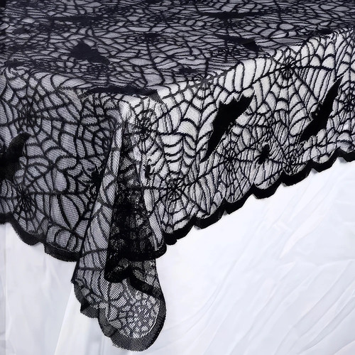 Halloween lace tablecloth with - halloween,