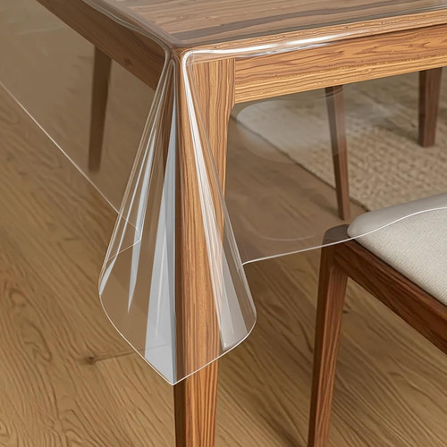 Clear plastic table cover - plastic,