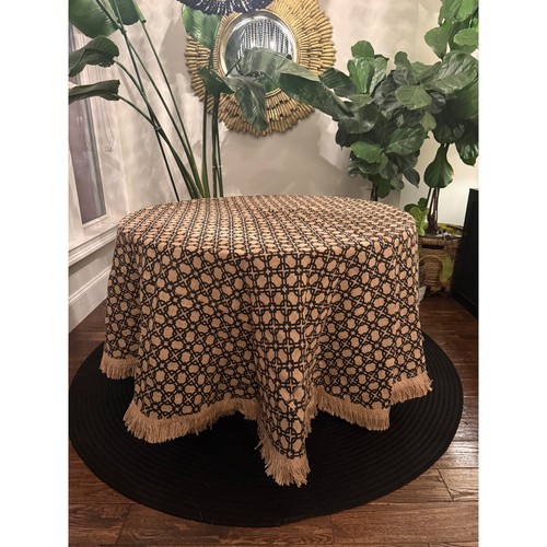 Round burlap jute tablecloth - round,